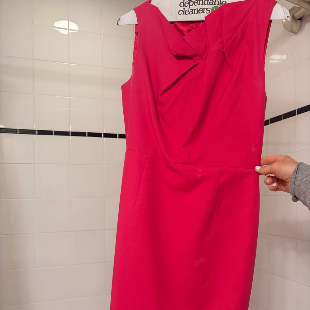 T Tahari Vibrant Pink Midi Dress